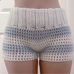 Handmade Crochet High Waisted Shorts
